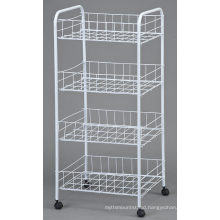 4 Tier metal rolling cart